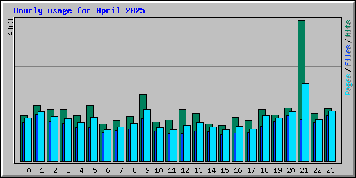Hourly usage for April 2025